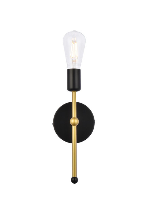 Sconces Single Candle by Elegant Lighting ( 173 | LD2356BKR Keely ) 