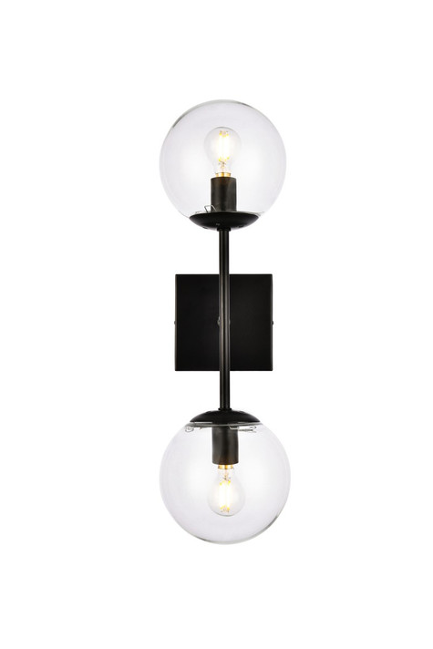 Sconces Double Glass by Elegant Lighting ( 173 | LD2357BK Neri ) 