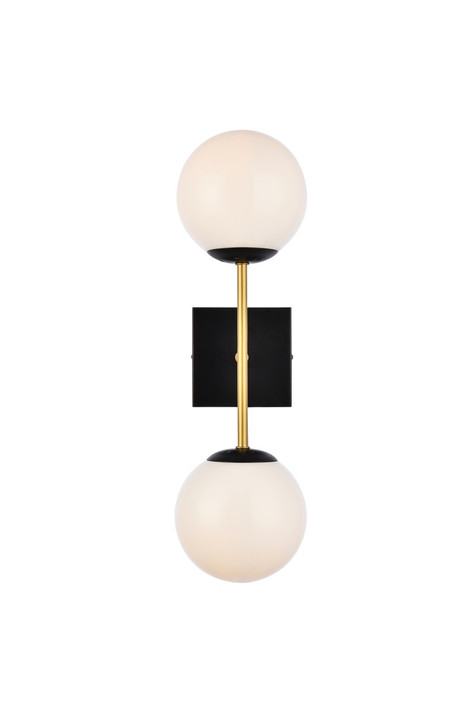 Sconces Double Glass by Elegant Lighting ( 173 | LD2358BKR Neri ) 