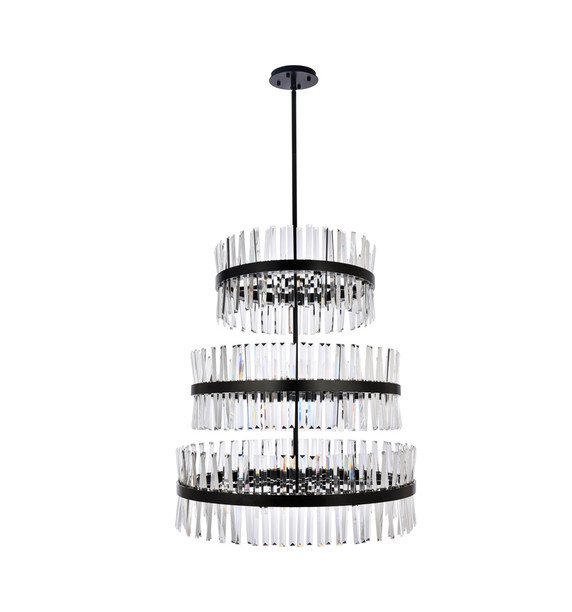 Large Chandeliers Glass Shade by Elegant Lighting ( 173 | 6200G36L3BK Serephina ) 