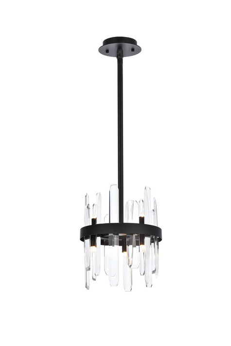 Pendants Drum Shade by Elegant Lighting ( 173 | 2200D10BK Serena ) 