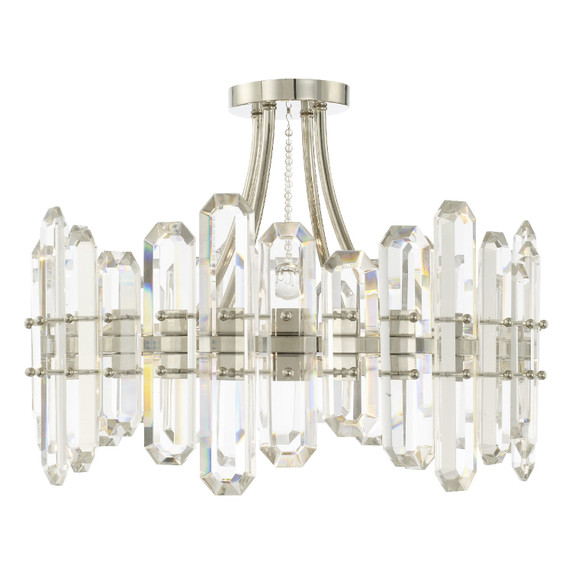 Semi-Flush Mts. Drum Shade by Crystorama ( 60 | BOL-8884-PN Bolton ) 