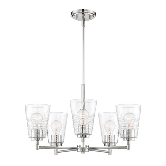 Mid. Chandeliers Glass Up by Designers Fountain ( 43 | D230M-5CH-PN Ingo ) 