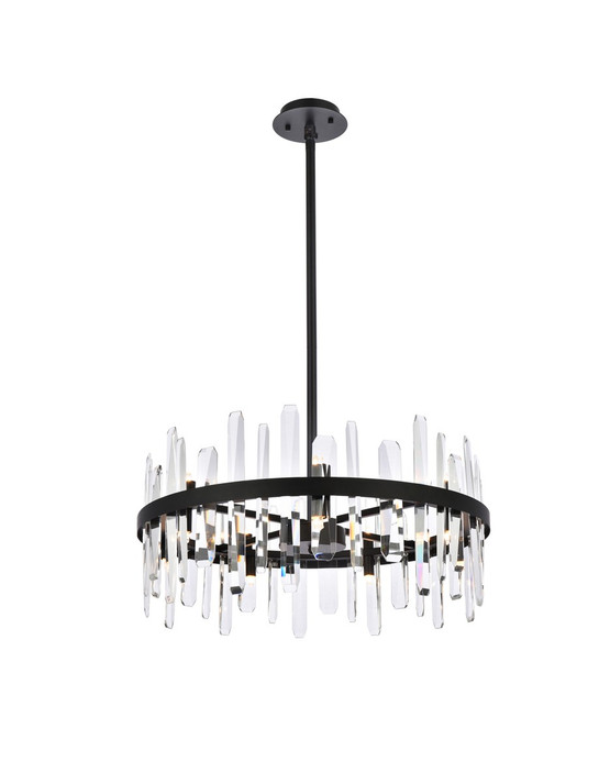 Mid. Chandeliers Drum Shade by Elegant Lighting ( 173 | 2200D25BK Serena ) 