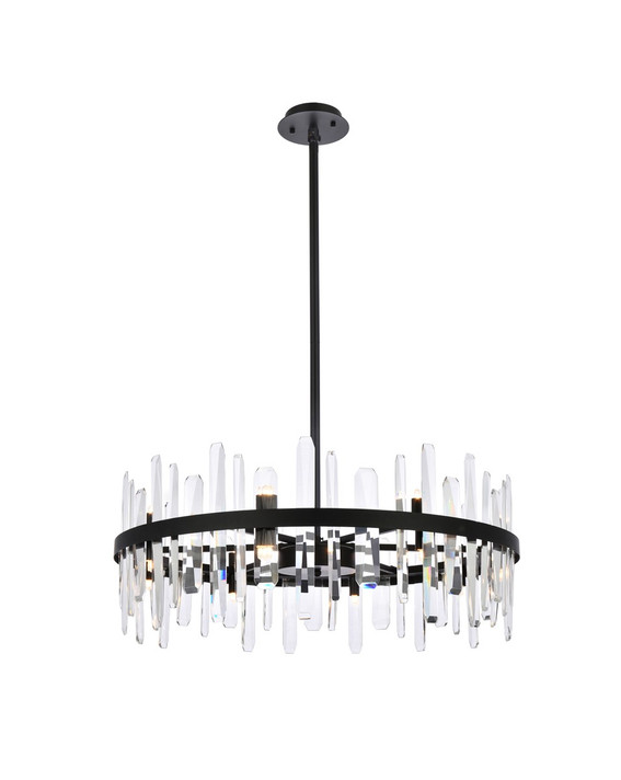 Mid. Chandeliers Drum Shade by Elegant Lighting ( 173 | 2200D32BK Serena ) 