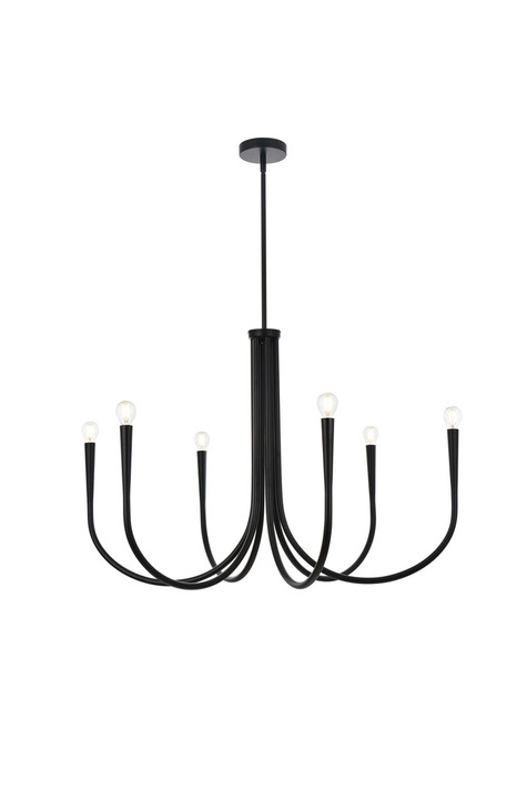 Mid. Chandeliers Candle by Elegant Lighting ( 173 | LD722D36BK Layne ) 