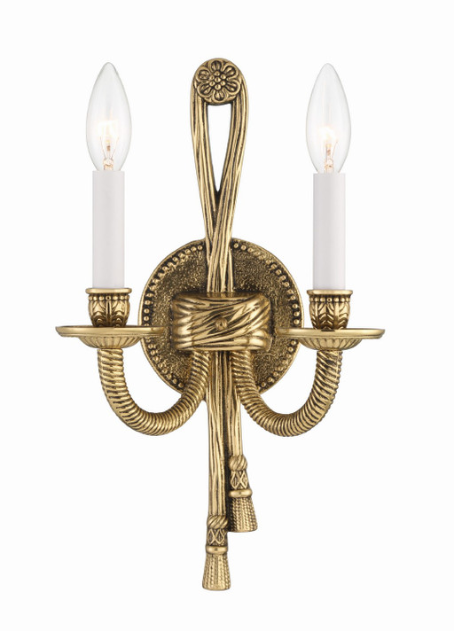 Sconces Double Candle by Crystorama ( 60 | 650-OB Cast Brass Wall Mount ) 