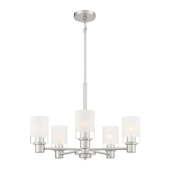 Mid. Chandeliers Glass Up by Designers Fountain ( 43 | D236M-5CH-BN Cedar Lane ) 