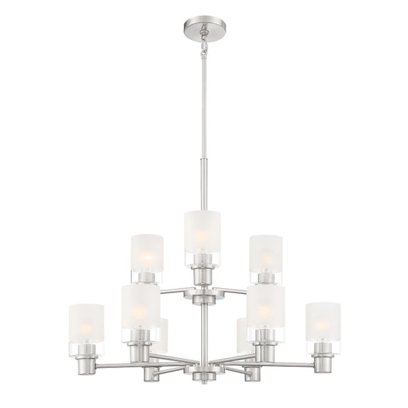 Mid. Chandeliers Glass Up by Designers Fountain ( 43 | D236M-9CH-BN Cedar Lane ) 