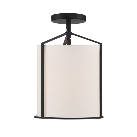 Semi-Flush Mts. Drum Shade by Crystorama ( 60 | CAR-9201-BK_CEILING Carlyn ) 