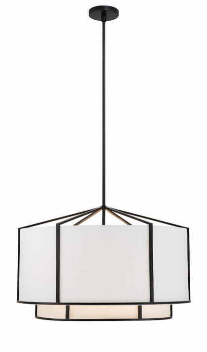 Mid. Chandeliers Drum Shade by Crystorama ( 60 | CAR-9209-BK Carlyn ) 