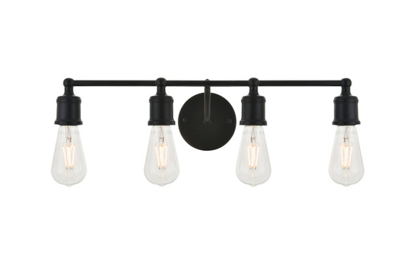 Bathroom Fixtures Four Lights by Elegant Lighting ( 173 | LD4028W22BK Serif ) 