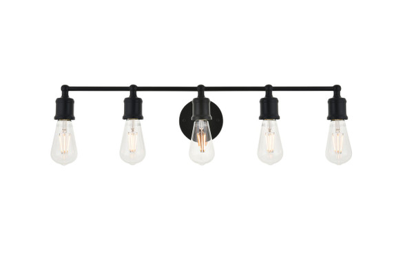 Bathroom Fixtures Five+Lights by Elegant Lighting ( 173 | LD4028W29BK Serif ) 