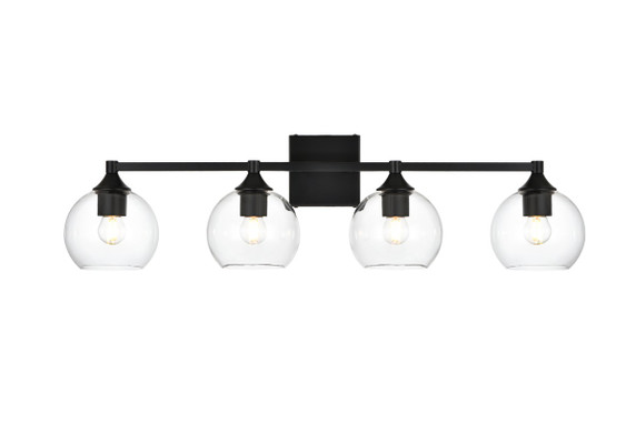 Bathroom Fixtures Four Lights by Elegant Lighting ( 173 | LD7308W33BLK Foster ) 