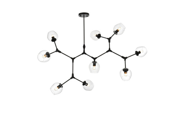 Linear/Island 4 Light + by Elegant Lighting ( 173 | 1712G60BK Cavoli ) 