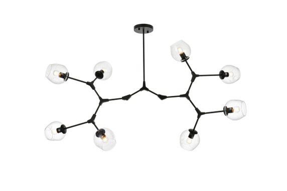 Linear/Island 4 Light + by Elegant Lighting ( 173 | 1712G61BK Cavoli ) 