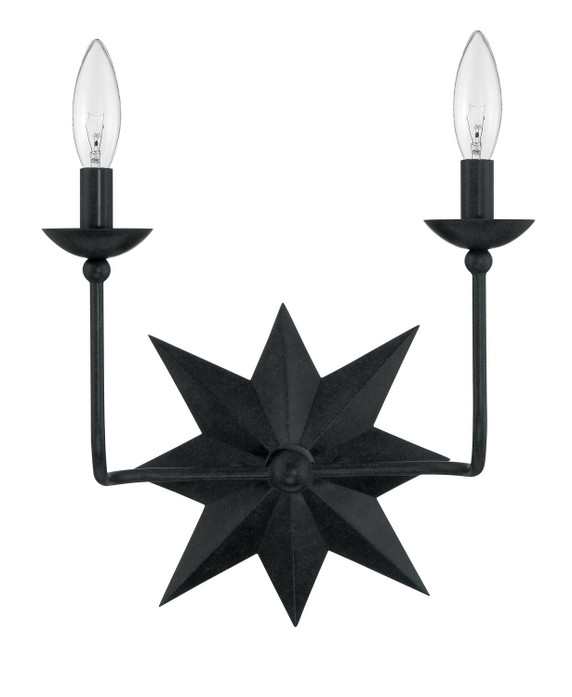 Sconces Double Candle by Crystorama ( 60 | 9232-BK Astro ) 