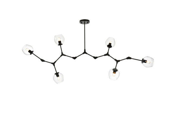 Linear/Island 4 Light + by Elegant Lighting ( 173 | 1712G70BK Cavoli ) 