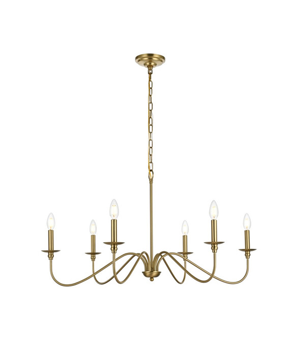 Mid. Chandeliers Candle by Elegant Lighting ( 173 | LD5006D36SG Rohan ) 