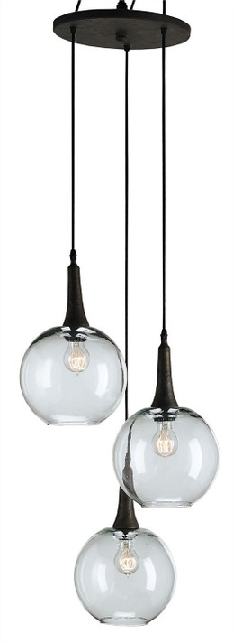 Mini Pendants 3 Light Cluster by Currey and Company ( 142 | 9969 Beckett Collection ) 