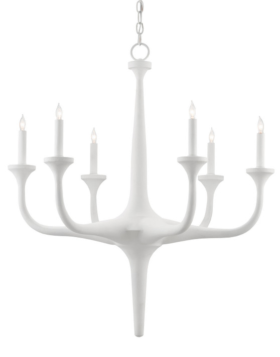 Mid. Chandeliers Candle by Currey and Company ( 142 | 9000-0255 Albion White Chandelier ) 