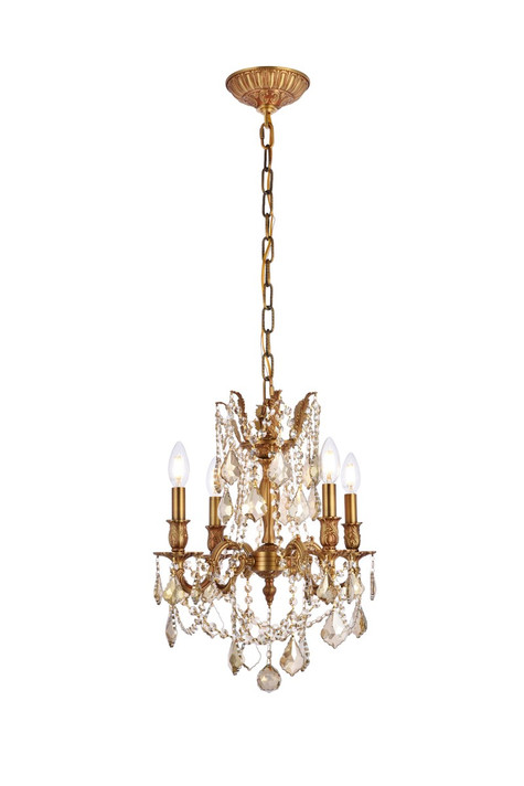 Mini Chandeliers Candle by Elegant Lighting ( 173 | 9204D17FG-GT/RC Rosalia ) 