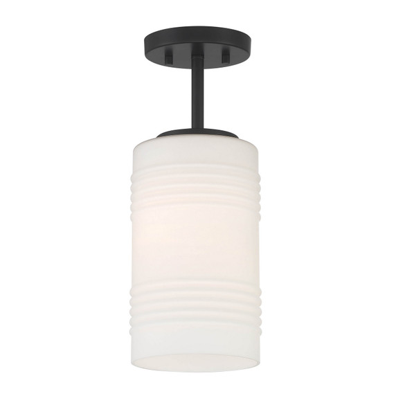 Semi-Flush Mts. Glass Down by Designers Fountain ( 43 | D257M-SF-MB Leavenworth ) 