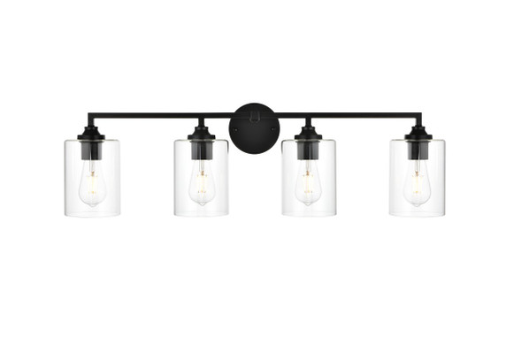Bathroom Fixtures Four Lights by Elegant Lighting ( 173 | LD7315W33BLK Mayson ) 