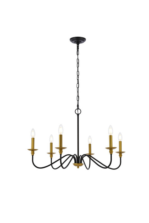 Mid. Chandeliers Candle by Elegant Lighting ( 173 | LD5056D30BRB Rohan ) 