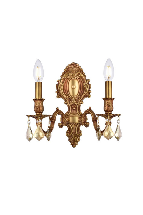 Sconces Double Candle by Elegant Lighting ( 173 | 9602W10FG-GT/RC Monarch ) 