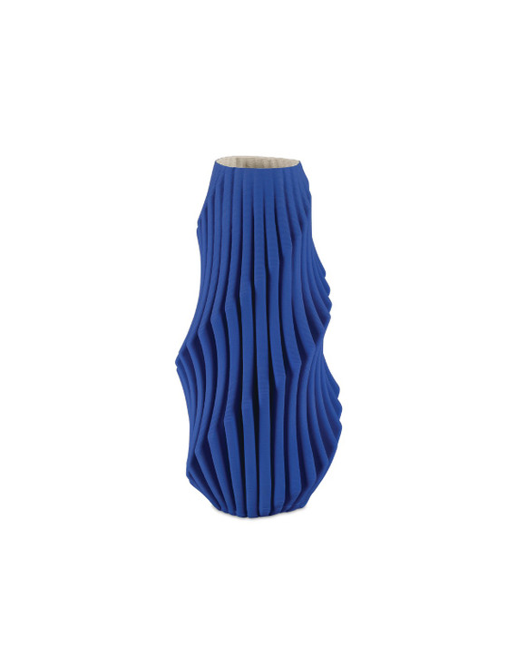 Home Accents Vases/Urns by Currey and Company ( 142 | 1200-0892 Blue Pleat Collection ) 
