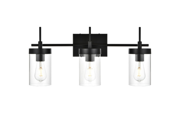 Bathroom Fixtures Three Lights by Elegant Lighting ( 173 | LD7319W24BLK Benny ) 
