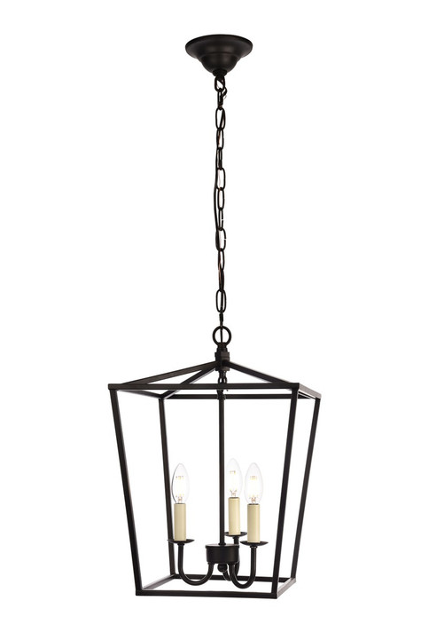 Foyer/Hall Lanterns Open Frame by Elegant Lighting ( 173 | LD6008D12BK Maddox ) 