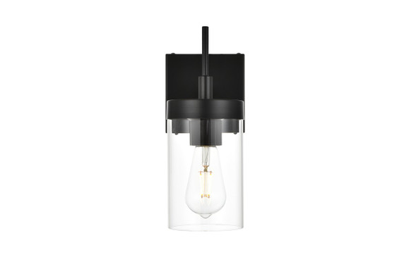 Sconces Single Glass by Elegant Lighting ( 173 | LD7319W5BLK Benny ) 