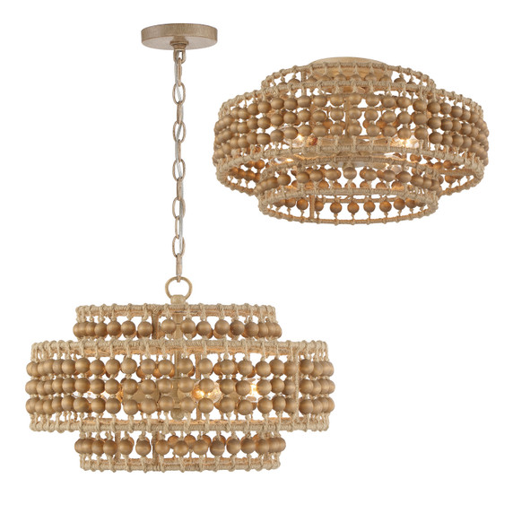 Semi-Flush Mts. Drum Shade by Crystorama ( 60 | SIL-B6003-BS_CEILING Silas ) 