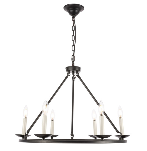 Mid. Chandeliers Candle by Elegant Lighting ( 173 | LD6010D26BK Maine ) 