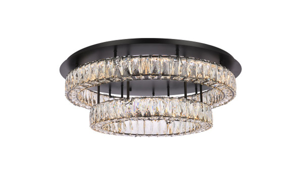 Flush Mounts Cage Style by Elegant Lighting ( 173 | 3503F30L2BK Monroe ) 