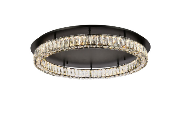 Flush Mounts Drum Shade by Elegant Lighting ( 173 | 3503F33BK Monroe ) 