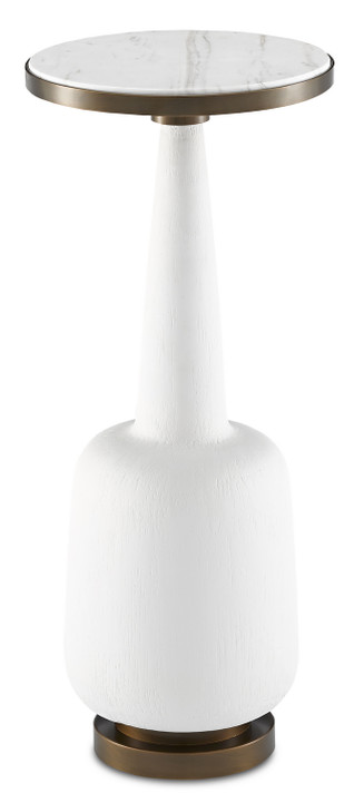 Furniture Accent Tables by Currey and Company ( 142 | 4000-0079 Greta White Drinks Table ) 