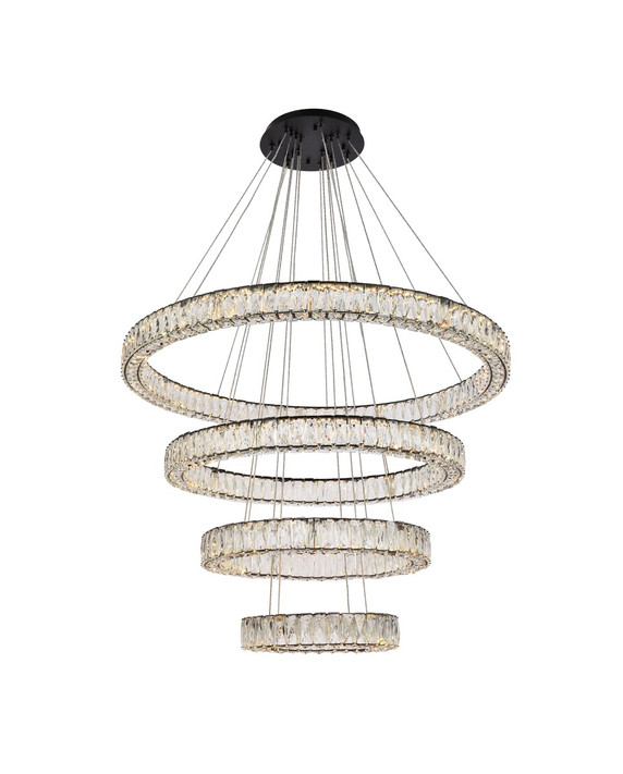 Mid. Chandeliers Glass Down by Elegant Lighting ( 173 | 3503G41BK Monroe ) 