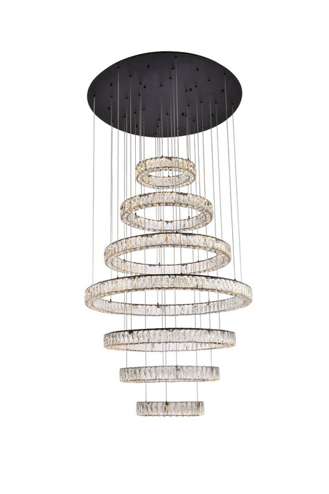 Large Chandeliers Glass Shade by Elegant Lighting ( 173 | 3503G7LBK Monroe ) 