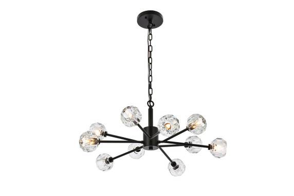 Mid. Chandeliers Glass Up by Elegant Lighting ( 173 | 3509D29BK Graham ) 