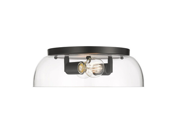 Flush Mounts Glass Down by Golden ( 62 | 3602-14 BLK-CLR Duncan ) 