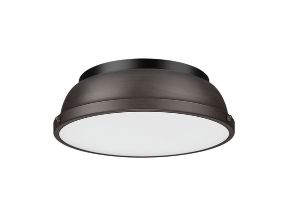Flush Mounts Metal Shade by Golden ( 62 | 3602-14 BLK-RBZ Duncan ) 