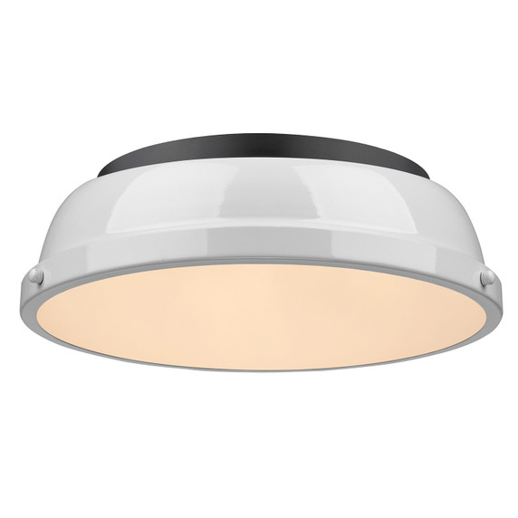 Flush Mounts Bowl Style by Golden ( 62 | 3602-14 BLK-WH Duncan ) 