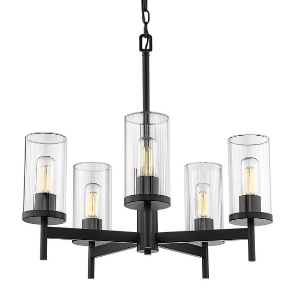 Mid. Chandeliers Glass Up by Golden ( 62 | 7011-5 BLK-CLR Winslett ) 
