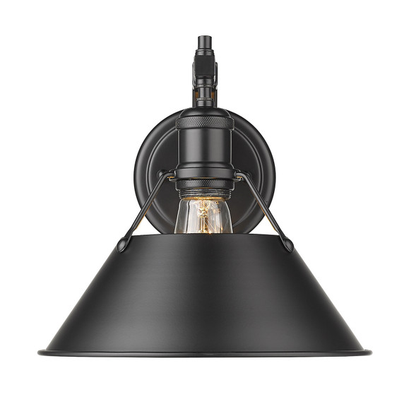 Sconces Directional/Cylinder by Golden ( 62 | 3306-1W BLK-BLK Orwell ) 