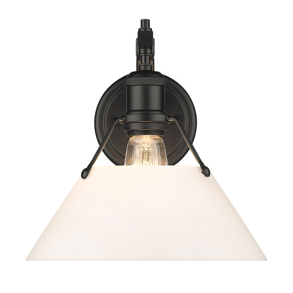 Sconces Single Glass by Golden ( 62 | 3306-1W BLK-OP Orwell ) 