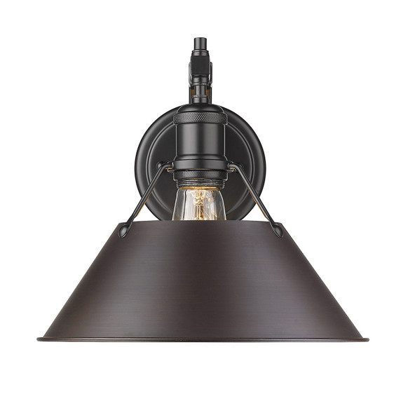 Sconces Directional/Cylinder by Golden ( 62 | 3306-1W BLK-RBZ Orwell ) 
