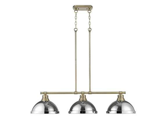 Linear/Island 3 Light Bar by Golden ( 62 | 3602-3LP AB-CH Duncan ) 